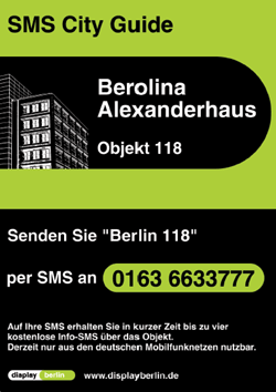 Beispielplakette f�r den Feldtest Display Berlin