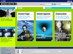 Abbildung der Homepage www.mensch-einstein.de