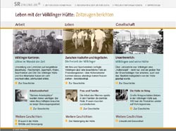 Abbildung der Homepage der SR-Zeitzeugen